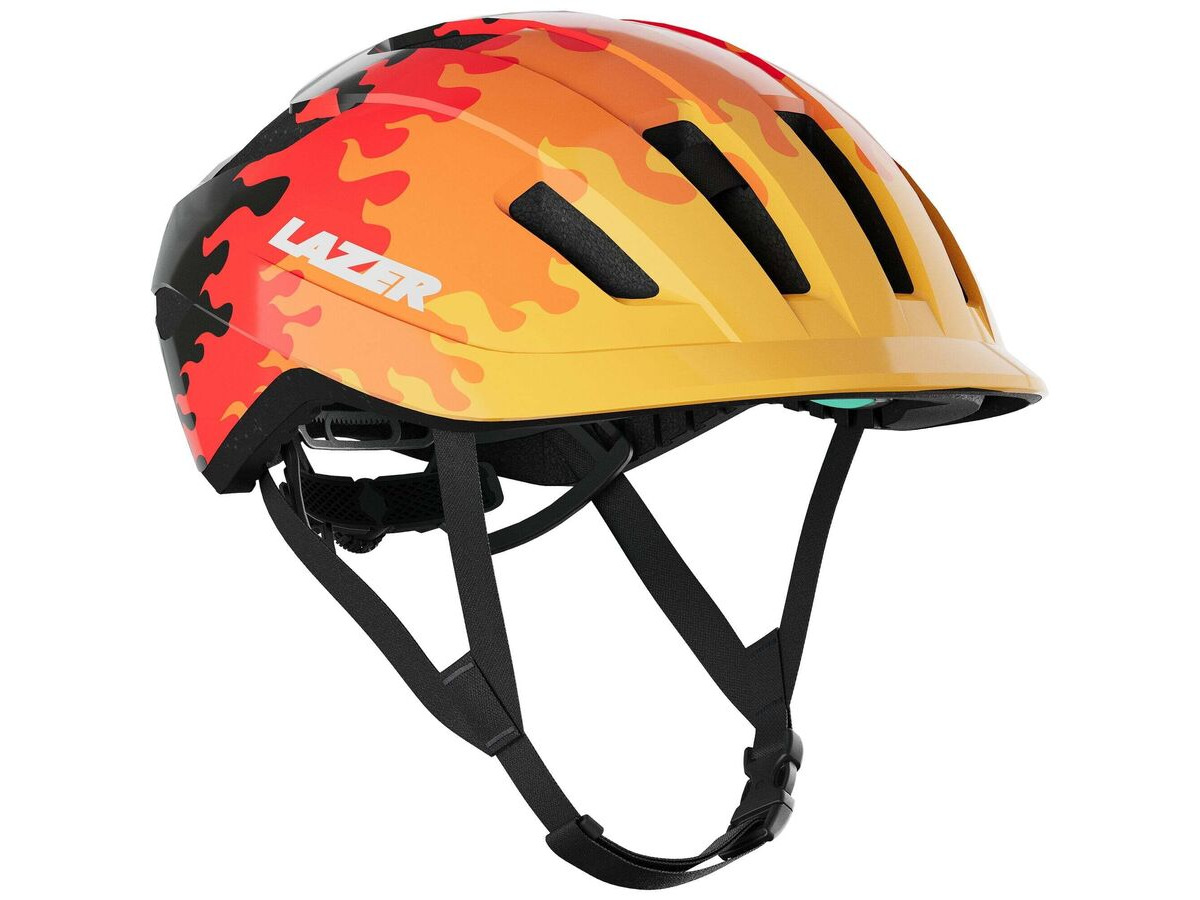 Lazer J1 KC Helmet, Flames, Uni-Youth Red Flames click to zoom image