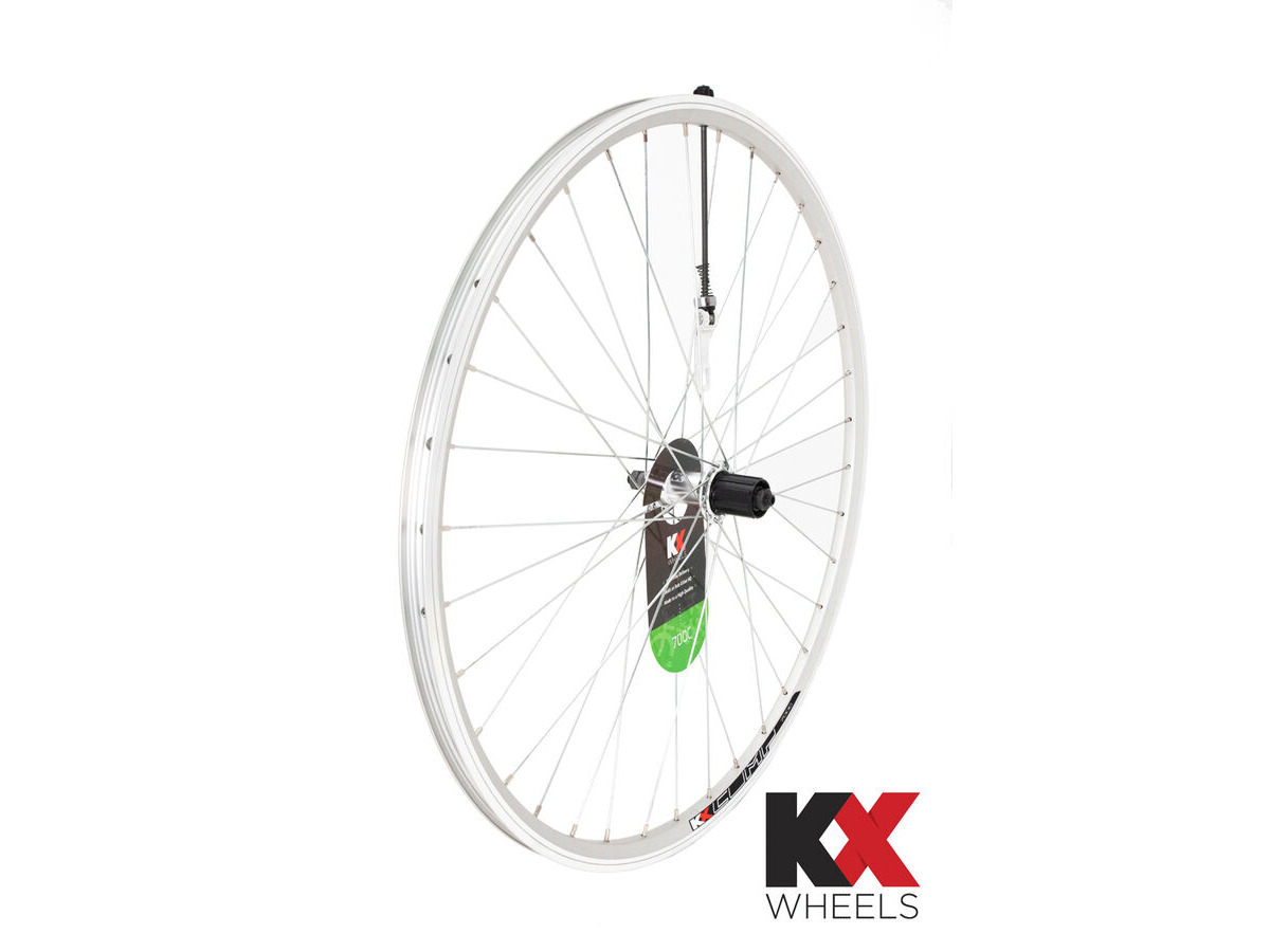 KX Hybrid 700C Doublewall Q/R Cassette Wheel Rim Brake (Rear) SILVER click to zoom image