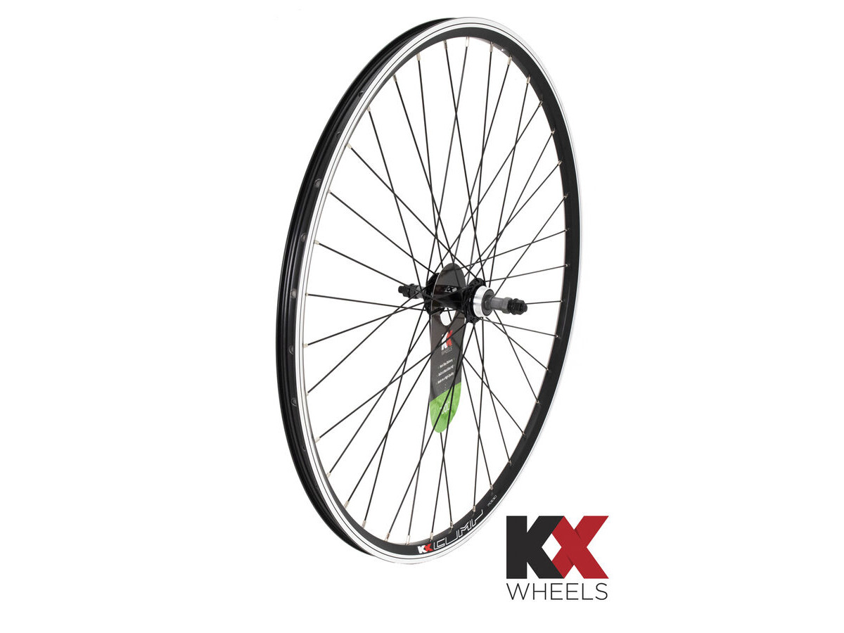 KX Hybrid 700C Doublewall Solid Screw On Wheel Rim Brake in Black (Rear) BLACK click to zoom image
