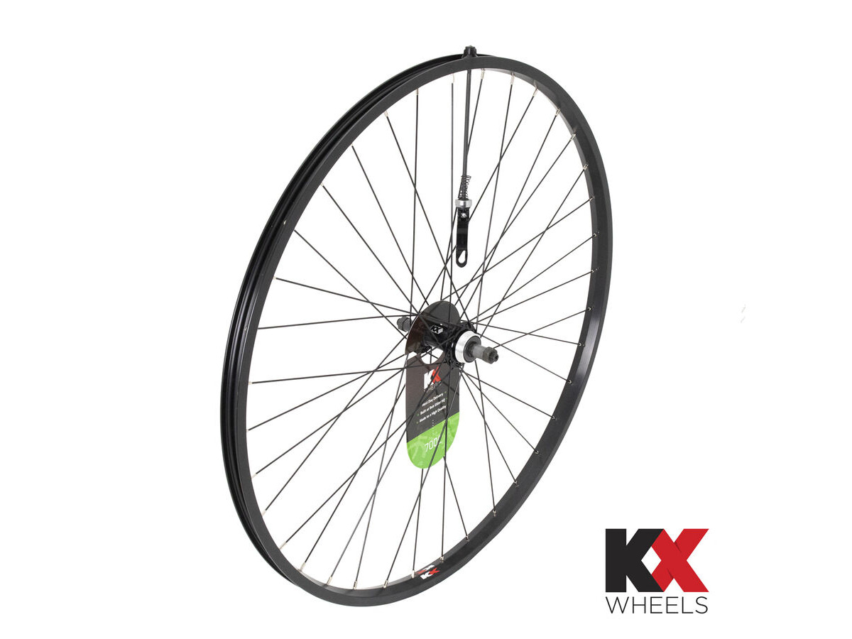KX Hybrid 700C Singlewall Q/R Screw On Wheel Rim Brake (Rear) BLACK click to zoom image