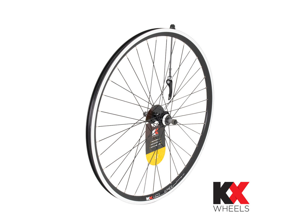 KX MTB 26" Doublewall Q/R Screw On Wheel Rim Brake (Rear) BLACK click to zoom image