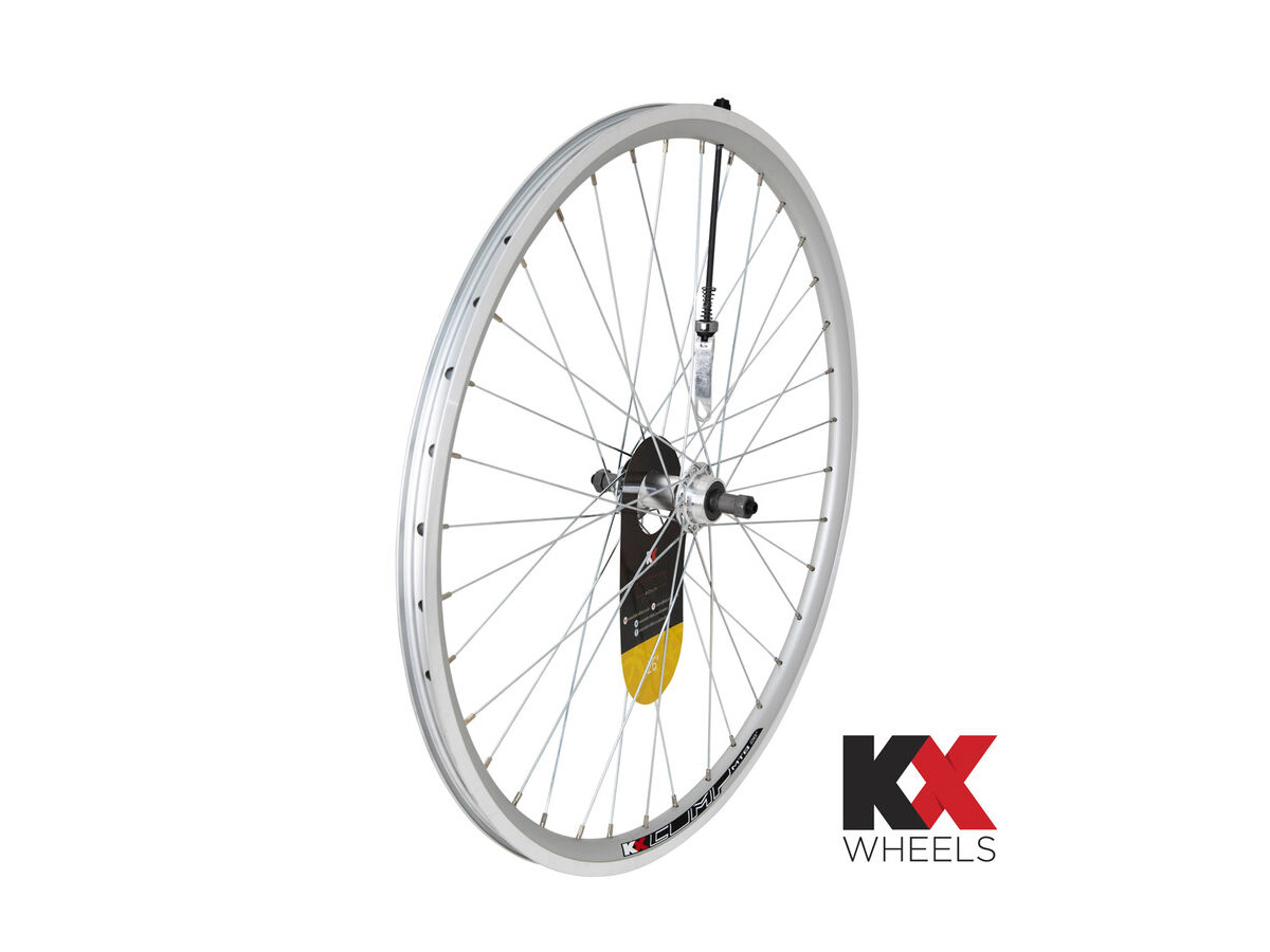 KX MTB 26" Doublewall Q/R Screw On Wheel Rim Brake (Rear) SILVER click to zoom image