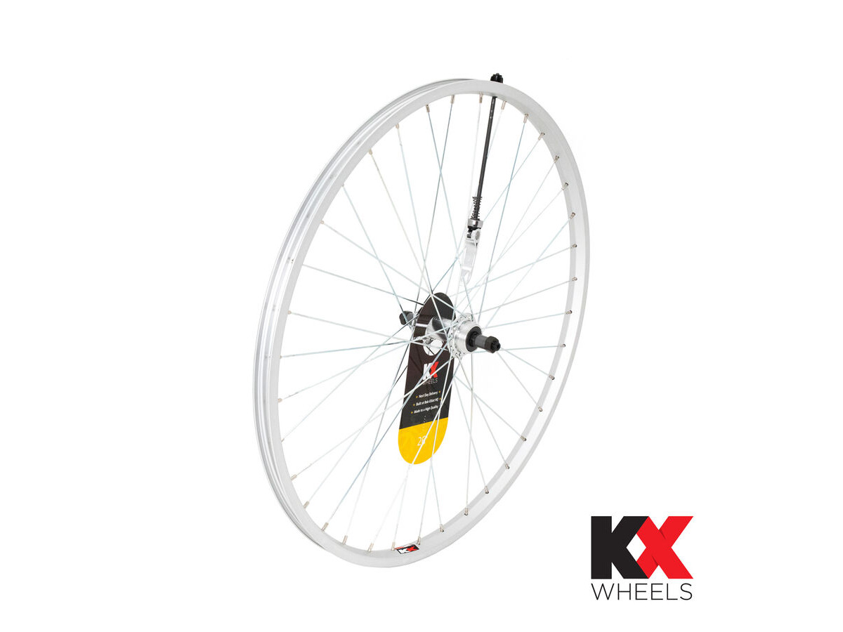 KX MTB 26" Singlewall Q/R Screw On Wheel Rim Brake (Rear) SILVER click to zoom image