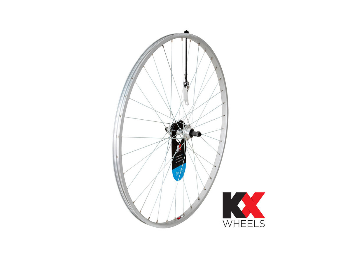 KX Road 27 x 1 1/4" Singlewall Q/R Screw On Wheel Rim Brake in Silver (Rear) click to zoom image