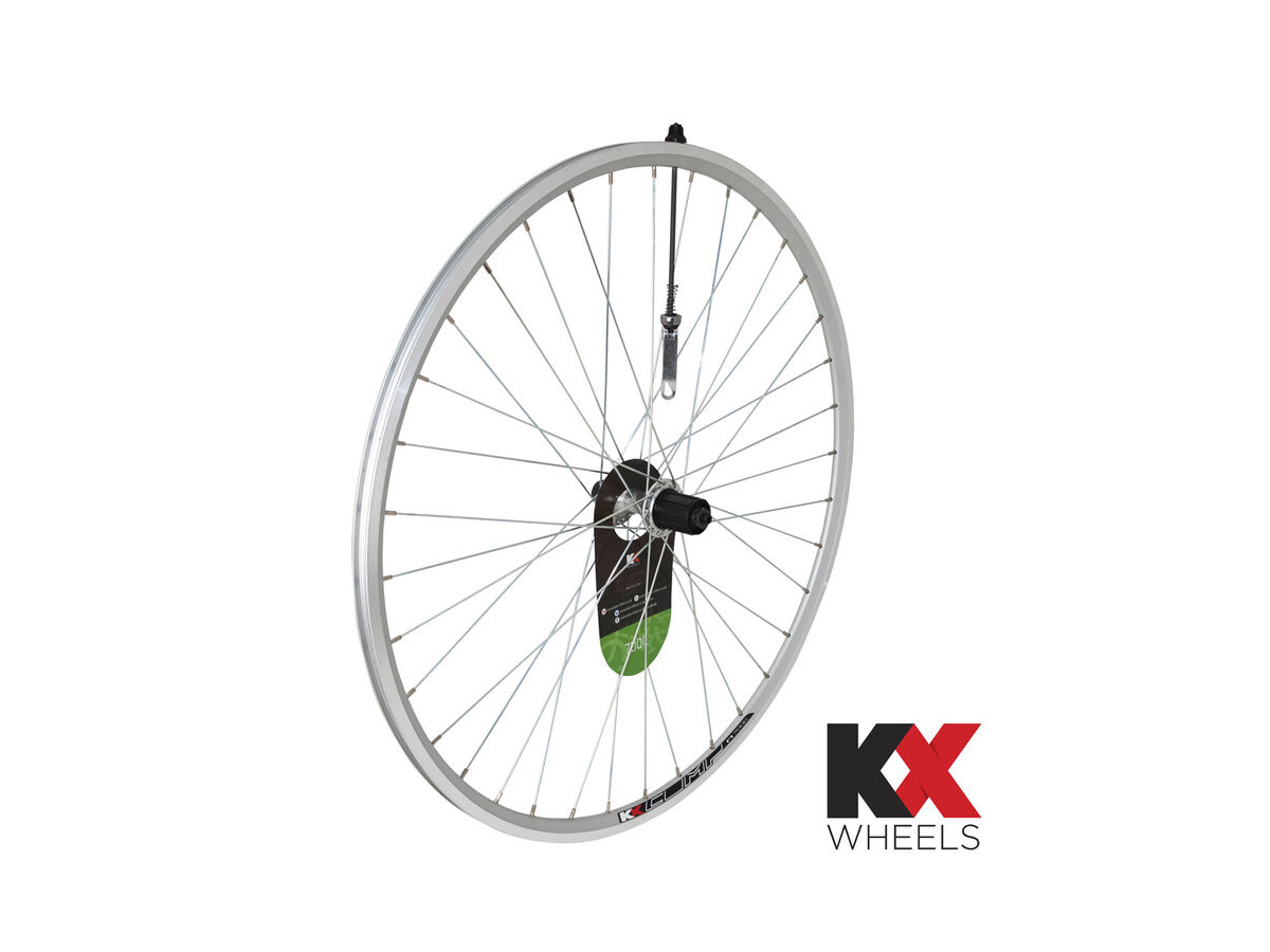 KX Road 700C Doublewall Q/R Cassette Wheel Rim Brake (Rear) SILVER click to zoom image