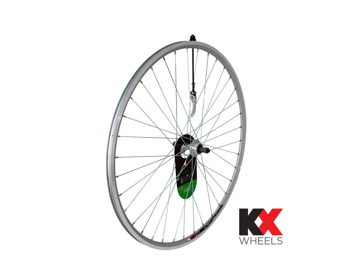 KX Road 700C Doublewall Q/R Screw On Wheel Rim Brake (Rear) SILVER click to zoom image