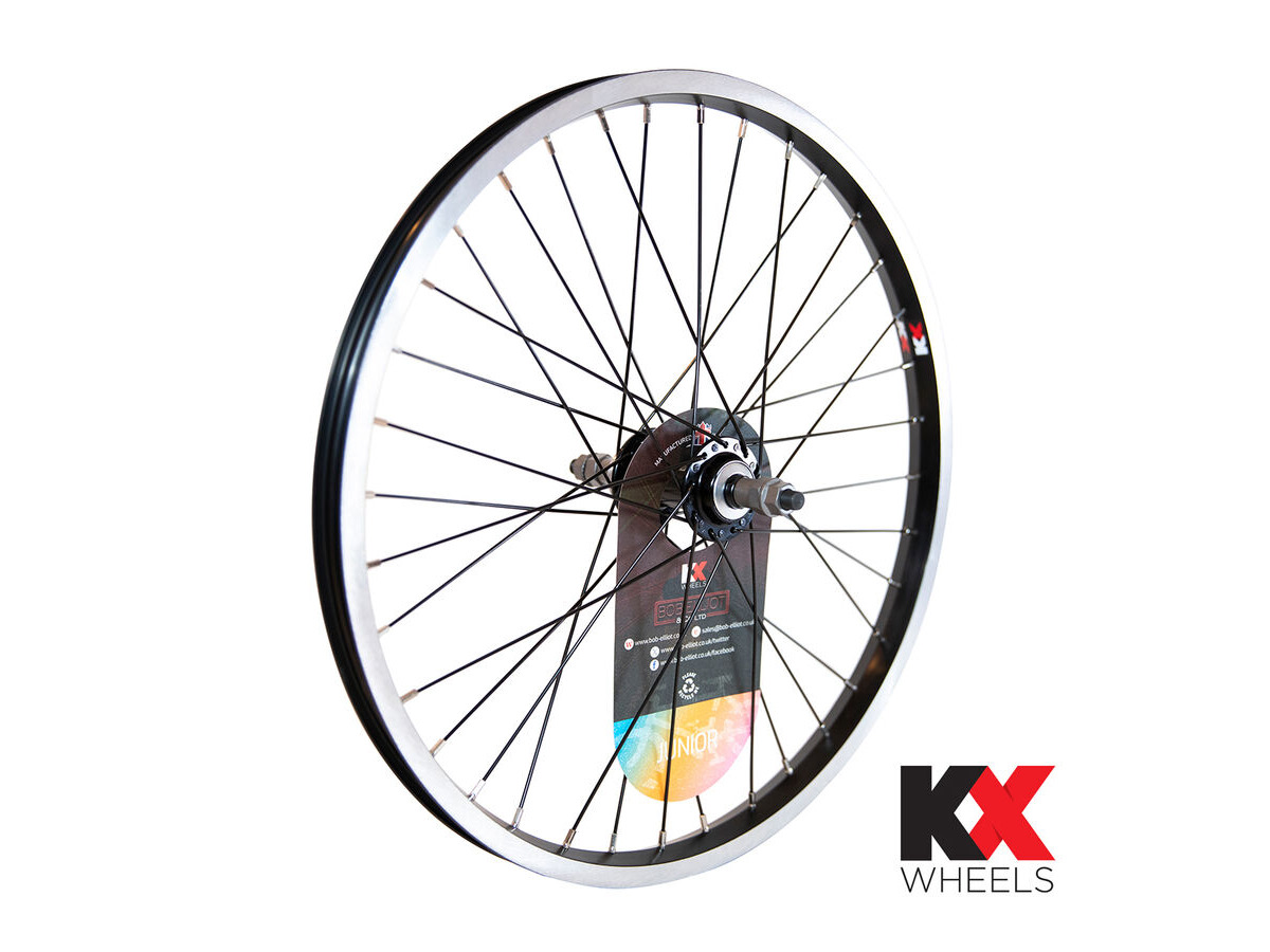 KX Junior 20" Singlewall Solid Axle Screw On Wheel Rim Brake in Black (Rear) click to zoom image