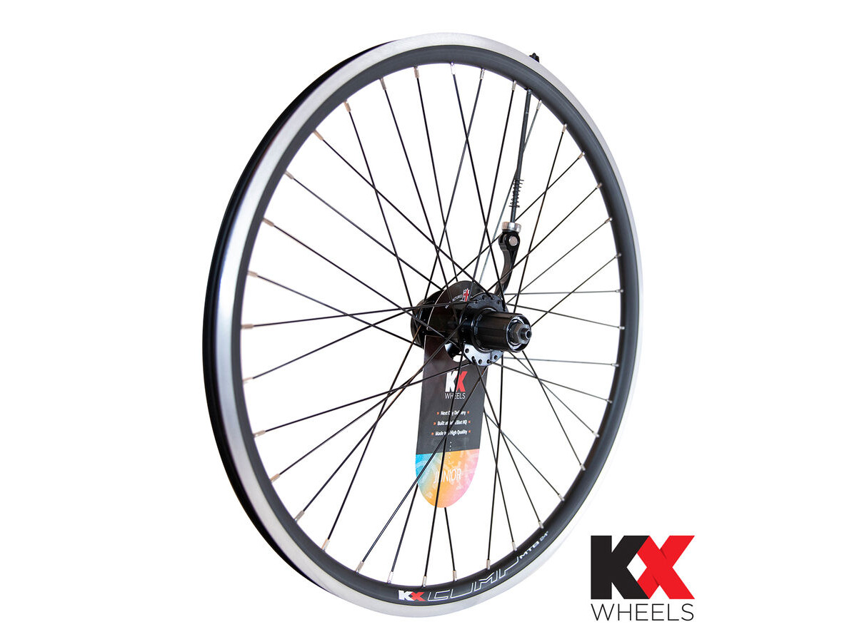 KX Junior 24" Doublewall Q/R Axle Cassette Wheel Disc / Rim Brake in Black (Rear) click to zoom image