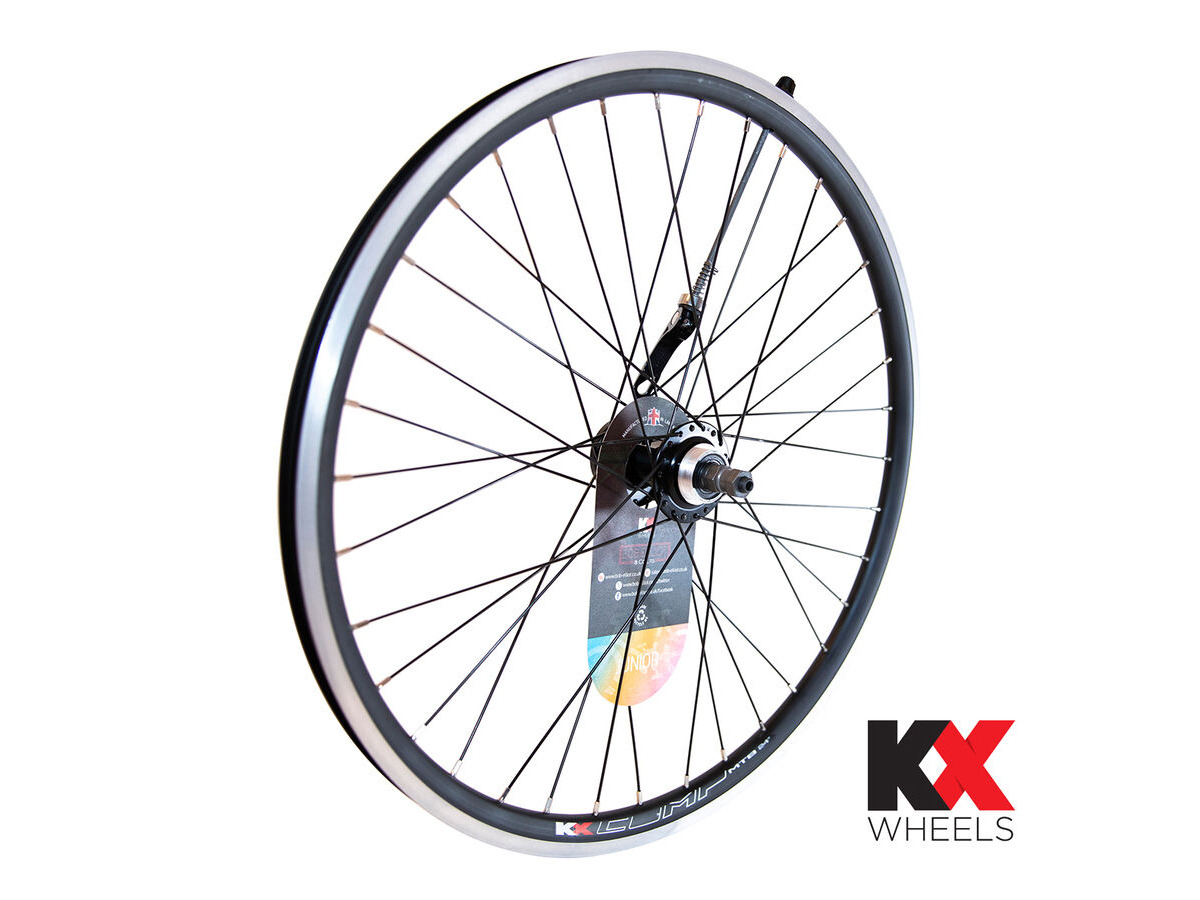 KX Junior 24" Doublewall Q/R Axle Screw-On Wheel Disc / Rim Brake in Black (Rear) click to zoom image