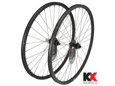 KX Pro 700c Gravel Disc Tubeless Thru Axle Wheels in Black