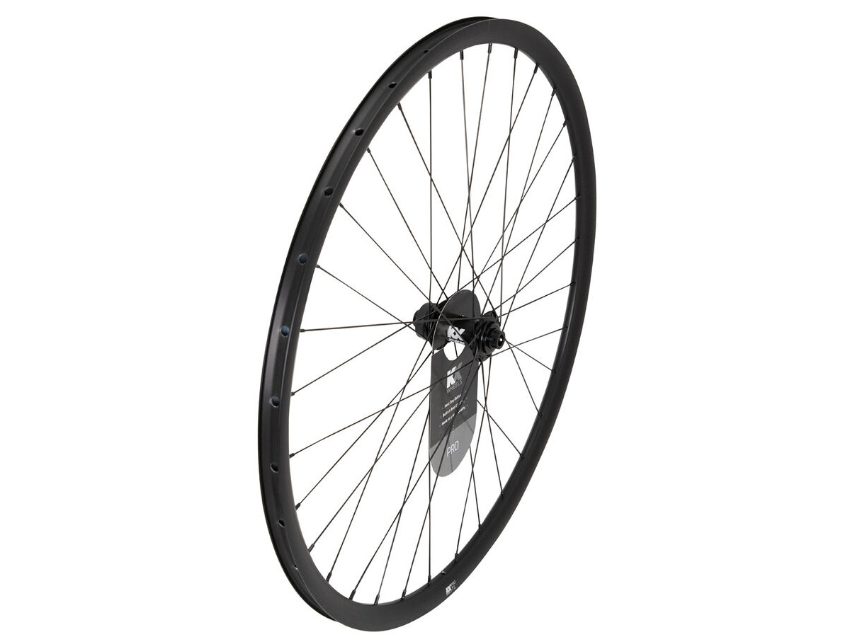 KX Pro Road Disc Tubeless Thru Axle Wheels in Black Front click to zoom image