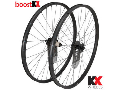 KX KX Pro 27.5" MTB Disc Tubeless Thru Axle Boost Wheels in Black Wheelset