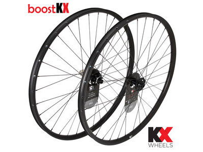 KX KX Pro 29" MTB Disc Tubeless Thru Axle Boost Wheels in Black Front