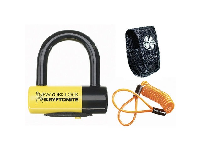 KRYPTONITE New York Liberty disc lock - with reminder cable - yellow click to zoom image