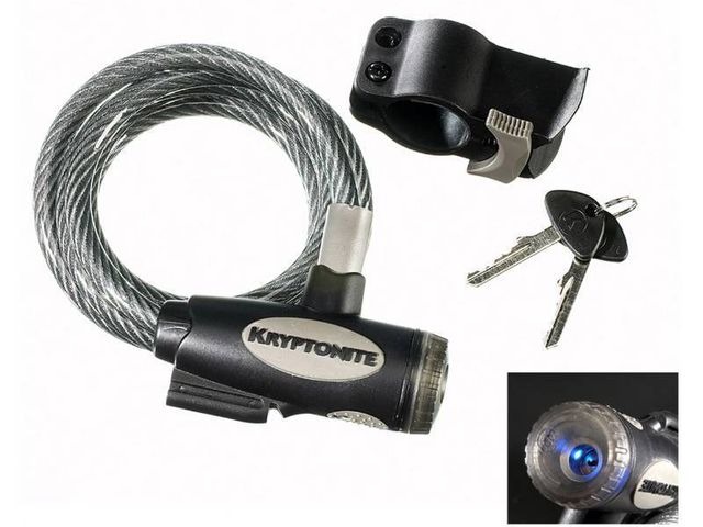 KRYPTONITE Kryptoflex lighted key cable lock with bracket (10 mm x 150 cm) click to zoom image