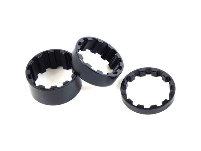 M-PART Splined alloy headset spacers 1", 5/10/15 mm black, pack of 3 click to zoom image