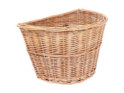 M-Part D Shaped wicker basket with leather straps