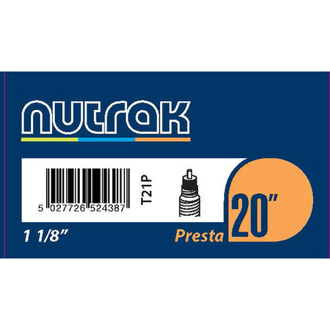 NUTRAK 20 x 1 1/8 inch Presta inner tube (28-451) click to zoom image
